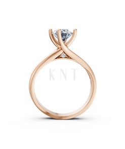 Nhẫn đính hôn đá US R225 kiểu dáng hiện đại, mặt đá lớn màu vàng hồng Rose Gold vàng đẹp, họa tiết hình học, độc đáo