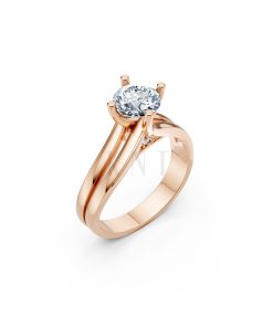 Nhẫn đính hôn đá US R225 kiểu dáng hiện đại, mặt đá lớn màu vàng hồng Rose Gold họa tiết ấn tượng, cá tính