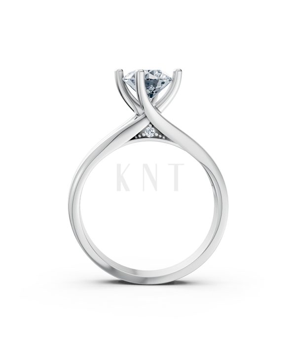 Nhẫn đính hôn đá US R225 kiểu dáng hiện đại, mặt đá lớn màu vàng trắng White Gold kiểu dáng cá tính, hiện đại