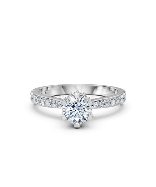 Nhẫn đính hôn R229 vàng trắng thanh lịch