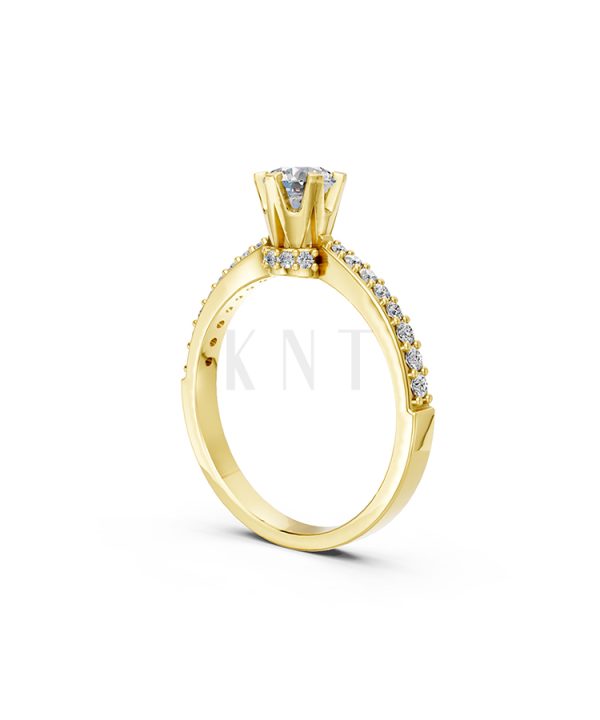 Nhẫn đính hôn R229 vàng vàng sang trọng