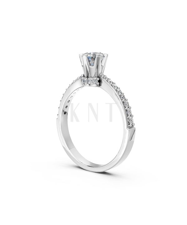 Nhẫn đính hôn R229 đính đá chủ sang trọng và tinh tế