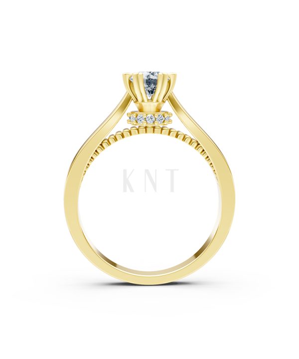 Nhẫn đính hôn đá US R230 thiết kế solitaire sang trọng màu Vàng Gold vàng 10K/14K/18K/607 đính đá nhỏ, thanh lịch