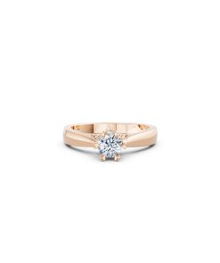 Nhẫn đính hôn đá US R230 thiết kế solitaire sang trọng màu vàng hồng Rose Gold thiết kế đối xứng, phong cách, ấn tượng