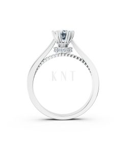 Nhẫn đính hôn đá US R230 thiết kế solitaire sang trọng màu vàng trắng White Gold vàng sáng bóng, thiết kế trẻ trung