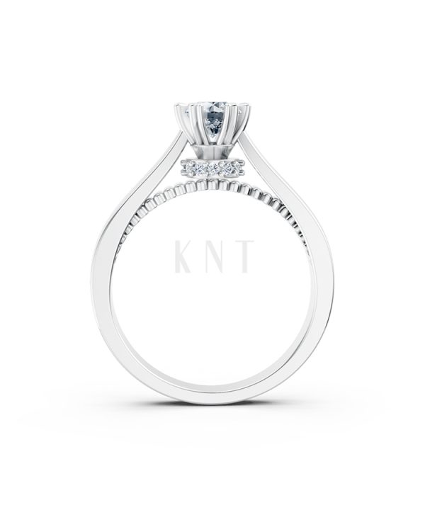 Nhẫn đính hôn đá US R230 thiết kế solitaire sang trọng màu vàng trắng White Gold vàng sáng bóng, thiết kế trẻ trung