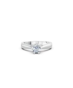 Nhẫn đính hôn đá US R230 thiết kế solitaire sang trọng màu vàng trắng White Gold vàng sáng, đường nét sắc sảo, tinh tế