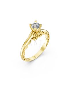 Nhẫn đính hôn R232 màu Vàng Gold thiết kế tinh tế, sang trọng