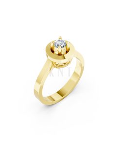 Nhẫn đính hôn đá US R235 đính đá chủ tròn tượng trưng mặt trời màu Vàng Gold thiết kế tinh tế, sang trọng