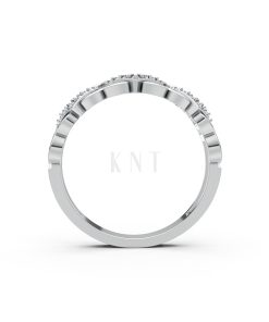 Nhẫn đính hôn đá US R238 họa tiết trái tim đính đá tinh xảo màu vàng trắng White Gold vàng sáng bóng, thiết kế trẻ trung