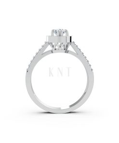 Nhẫn đính hôn đá cao cấp R239 thiết kế hai hàng đá tấm nổi bật màu vàng trắng White Gold vàng sáng, đường nét sắc sảo, tinh tế
