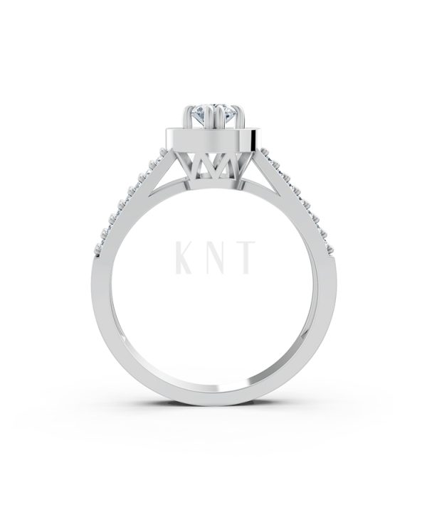 Nhẫn đính hôn đá cao cấp R239 thiết kế hai hàng đá tấm nổi bật màu vàng trắng White Gold vàng sáng, đường nét sắc sảo, tinh tế