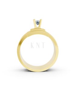 NHẪN ĐÍNH HÔN ĐÁ US - R242 - TINH XẢO, PHONG CÁCH màu Vàng Gold vàng 10K/14K/18K/607 đính đá nhỏ, thanh lịch