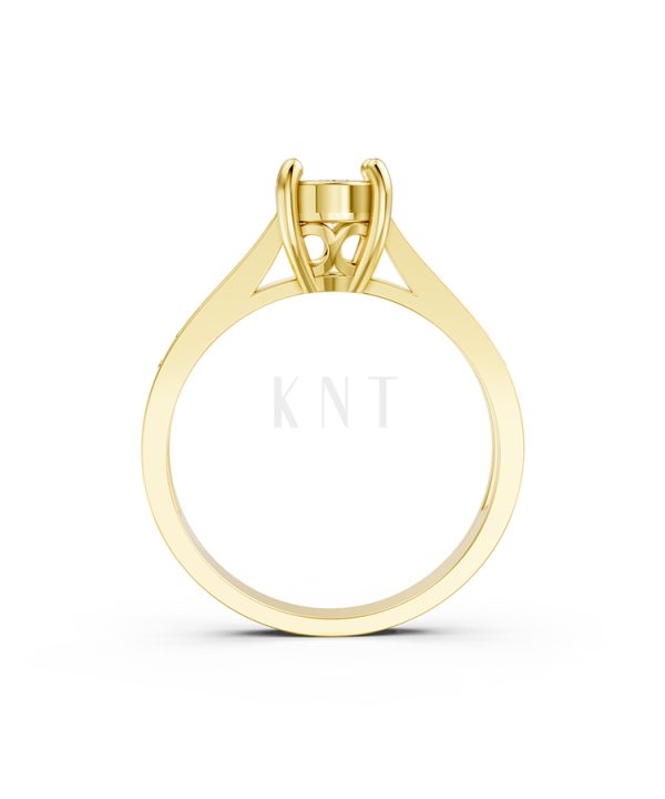Nhẫn đính hôn R243 màu Vàng Gold vàng 10K/14K/18K/607 đính đá nhỏ, thanh lịch