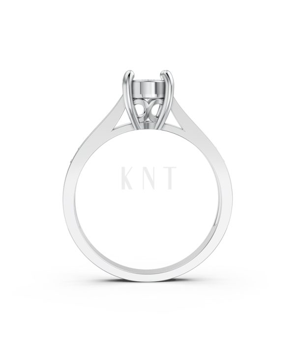 Nhẫn đính hôn R243 màu vàng trắng White Gold kiểu dáng cá tính, hiện đại