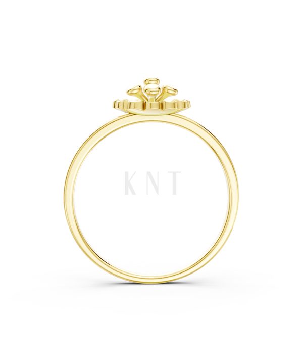 Nhẫn đính hôn đá US R244 màu Vàng Gold mặt nhẫn chạm khắc tinh xảo, độc đáo