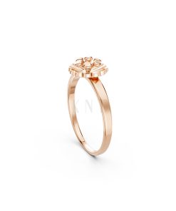 Nhẫn đính hôn đá US R244 màu vàng hồng Rose Gold vàng đẹp, họa tiết hình học, độc đáo