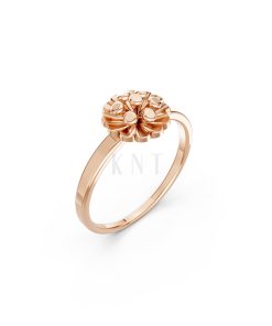 Nhẫn đính hôn đá US R244 màu vàng hồng Rose Gold họa tiết ấn tượng, cá tính