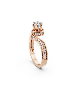 Nhẫn đính hôn R252 mặt nhẫn khắc chữ I Love You nổi bật màu vàng hồng Rose Gold vàng đẹp, họa tiết hình học, độc đáo