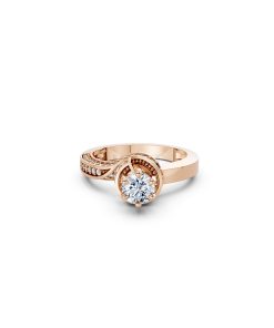 Nhẫn đính hôn R252 mặt nhẫn khắc chữ I Love You nổi bật màu vàng hồng Rose Gold cặp đôi, phong cách trẻ trung, nổi bật