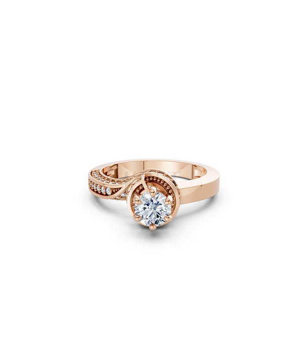 Nhẫn đính hôn R252 mặt nhẫn khắc chữ I Love You nổi bật màu vàng hồng Rose Gold cặp đôi, phong cách trẻ trung, nổi bật
