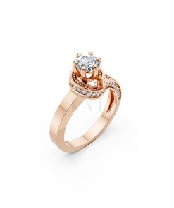 Nhẫn đính hôn R252 mặt nhẫn khắc chữ I Love You nổi bật màu vàng hồng Rose Gold họa tiết ấn tượng, cá tính