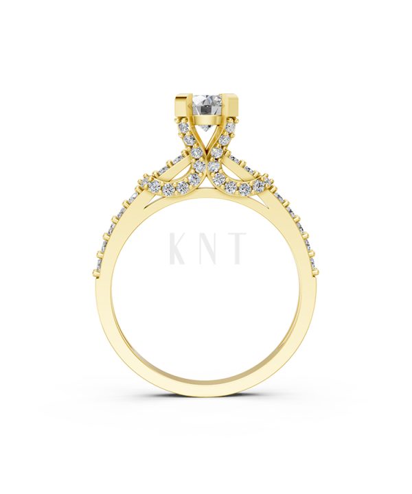 Nhẫn đính hôn R256 màu Vàng Gold vàng 10K/14K/18K/607 cao cấp, thanh lịch