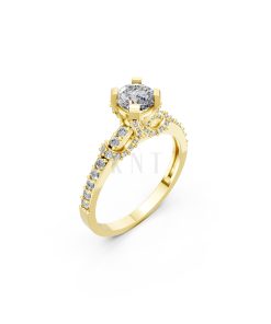 Nhẫn đính hôn R256 màu Vàng Gold thiết kế tinh tế, sang trọng