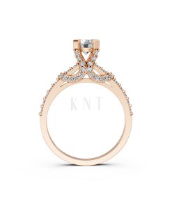Nhẫn đính hôn R256 màu vàng hồng Rose Gold phong cách trẻ trung, nổi bật