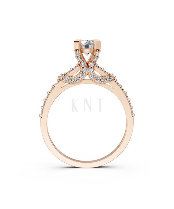 Nhẫn đính hôn R256 màu vàng hồng Rose Gold phong cách trẻ trung, nổi bật