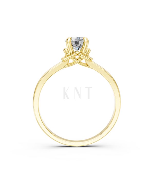 Nhẫn đính hôn R257 màu Vàng Gold mặt nhẫn chạm khắc tinh xảo, độc đáo