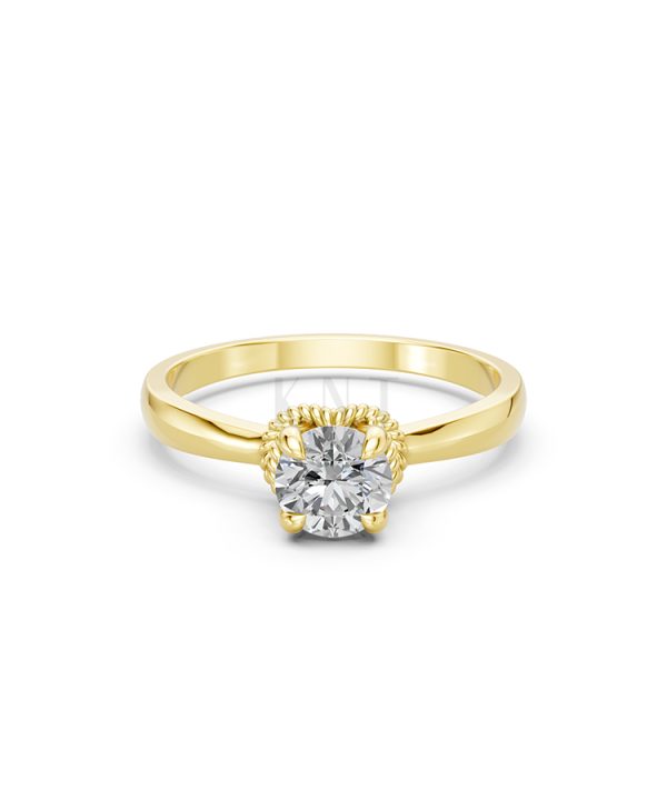 Nhẫn đính hôn R257 màu Vàng Gold vàng 10K/14K/18K/607 đính đá nhỏ, thanh lịch