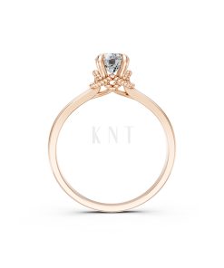 Nhẫn đính hôn R257 màu vàng hồng Rose Gold cặp đôi, phong cách trẻ trung, nổi bật
