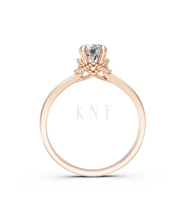 Nhẫn đính hôn R257 màu vàng hồng Rose Gold cặp đôi, phong cách trẻ trung, nổi bật