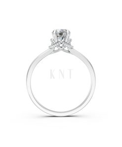 Nhẫn đính hôn R257 màu vàng trắng White Gold kiểu dáng cá tính, hiện đại