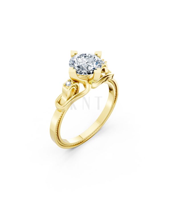 Nhẫn đính hôn R259 màu Vàng Gold thiết kế tinh tế, sang trọng