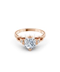 Nhẫn đính hôn R259 màu vàng hồng Rose Gold vàng đẹp, họa tiết hình học, độc đáo