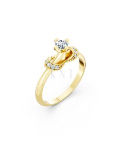 Nhẫn đính hôn đá cao cấp R260 biểu tượng Sắc hoa tinh tế màu Vàng Gold thiết kế tinh tế, sang trọng