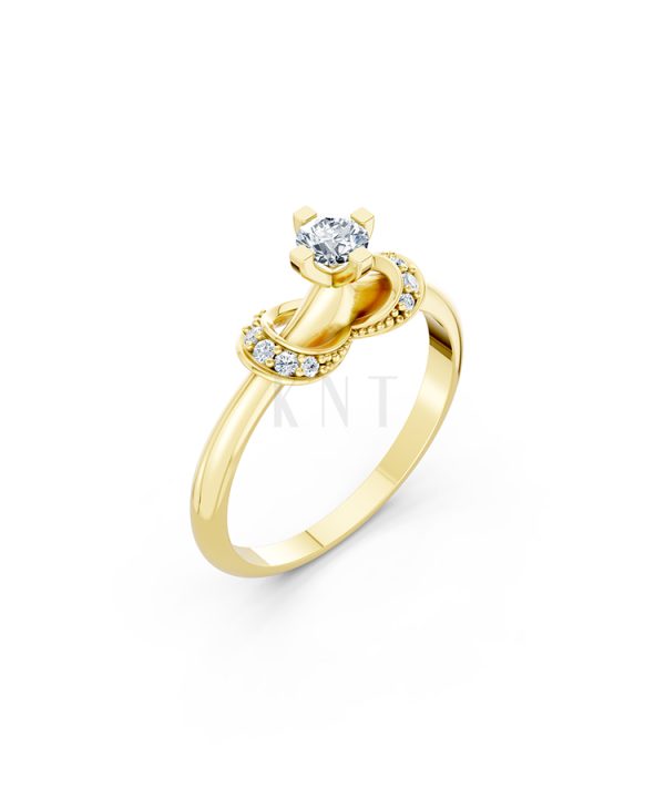 Nhẫn đính hôn đá cao cấp R260 biểu tượng Sắc hoa tinh tế màu Vàng Gold thiết kế tinh tế, sang trọng