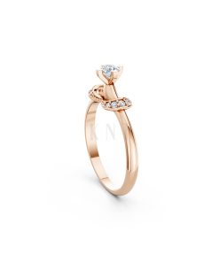 Nhẫn đính hôn đá cao cấp R260 biểu tượng Sắc hoa tinh tế màu vàng hồng Rose Gold cặp đôi, phong cách trẻ trung, nổi bật