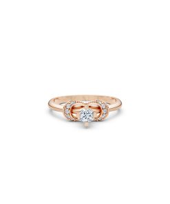 Nhẫn đính hôn đá cao cấp R260 biểu tượng Sắc hoa tinh tế màu vàng hồng Rose Gold vàng đẹp, họa tiết hình học, độc đáo