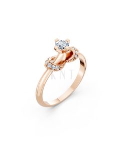 Nhẫn đính hôn đá cao cấp R260 biểu tượng Sắc hoa tinh tế màu vàng hồng Rose Gold họa tiết ấn tượng, cá tính