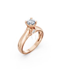 Nhẫn đính hôn R261 màu vàng hồng Rose Gold họa tiết ấn tượng, cá tính