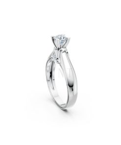 Nhẫn đính hôn R261 màu vàng trắng White Gold vàng sáng, đường nét sắc sảo, tinh tế