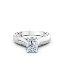 Nhẫn đính hôn R261 màu vàng trắng White Gold kiểu dáng cá tính, hiện đại