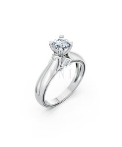 Nhẫn đính hôn R261 màu vàng trắng White Gold kiểu dáng hiện đại, nổi bật