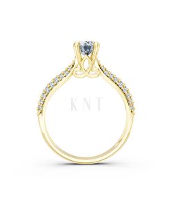 Nhẫn đính hôn R262 màu Vàng Gold mặt nhẫn chạm khắc tinh xảo, độc đáo