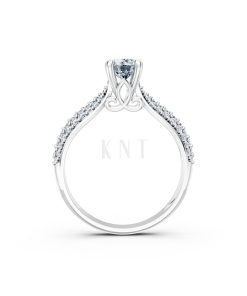 Nhẫn đính hôn R262 màu vàng trắng White Gold vàng sáng bóng, thiết kế trẻ trung