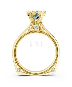 Nhẫn đính hôn R263 thiết kế đoá hoa nở rộ nổi bật, thanh lịch màu Vàng Gold vàng 10K/14K/18K/607 đính đá nhỏ, thanh lịch