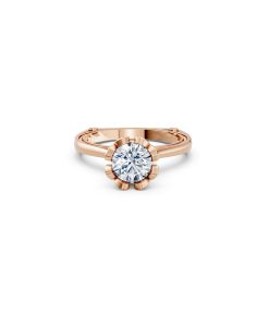 Nhẫn đính hôn R263 thiết kế đoá hoa nở rộ nổi bật, thanh lịch màu vàng hồng Rose Gold cặp đôi, phong cách trẻ trung, nổi bật